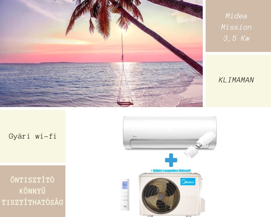 midea mission oldalfali inverteres klíma szett