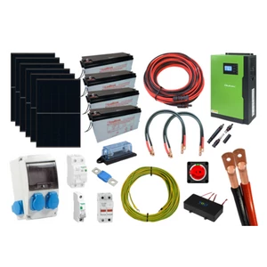 Szigetüzemű napelem rendszer komplett szett 2520W akkumulátor pakk 7,2kWh
