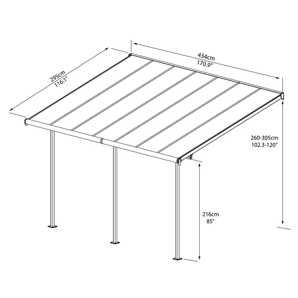 Palram SIERRA 4200 alumínium pergola - 3x4,25 antracit