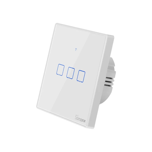 Sonoff TX T2 EU 3C WiFi + RF vezérlésű, távvezérelhető, érintős hármas csillár villanykapcsoló