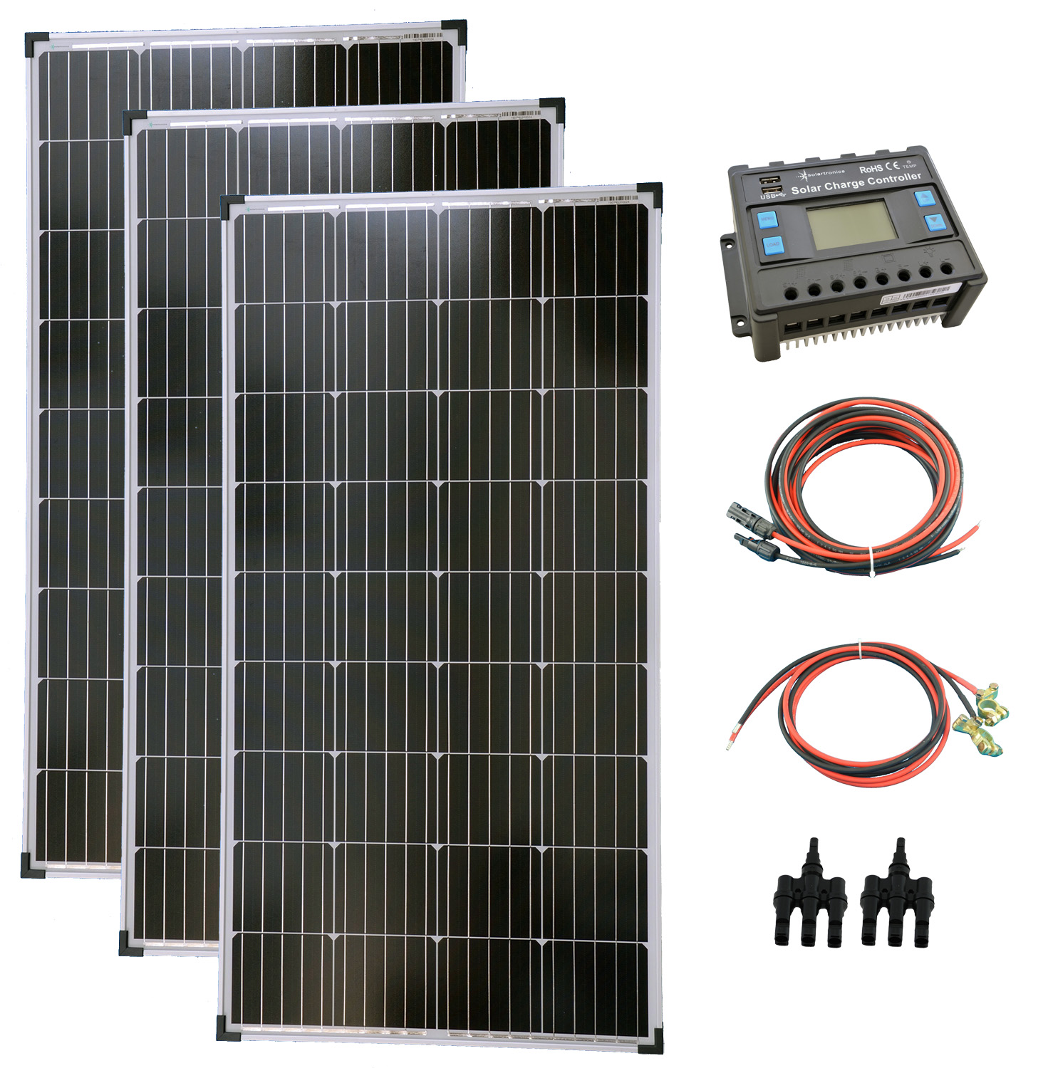 Napelem rendszer 3x170W monokristályos napelem szett töltésvezérlővel