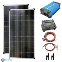 Kép 1/10 - napelem-szett-2-db-napelem-130-watt-feszultseg-atalakito-szinusz-inverter-toltesvezerlo-kabelek