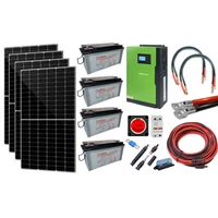 Kép 1/11 - Szigetüzemű napelem rendszer komplett szett 4x415W akkumulátor pakk 5,76kWh