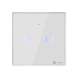 Sonoff TX T2 EU 2C WiFi + RF vezérlésű, távvezérelhető, érintős dupla/csillár villanykapcsoló