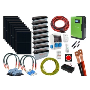 Szigetüzemű napelem rendszer komplett szett 4150W akkumulátor pakk 14,4kWh