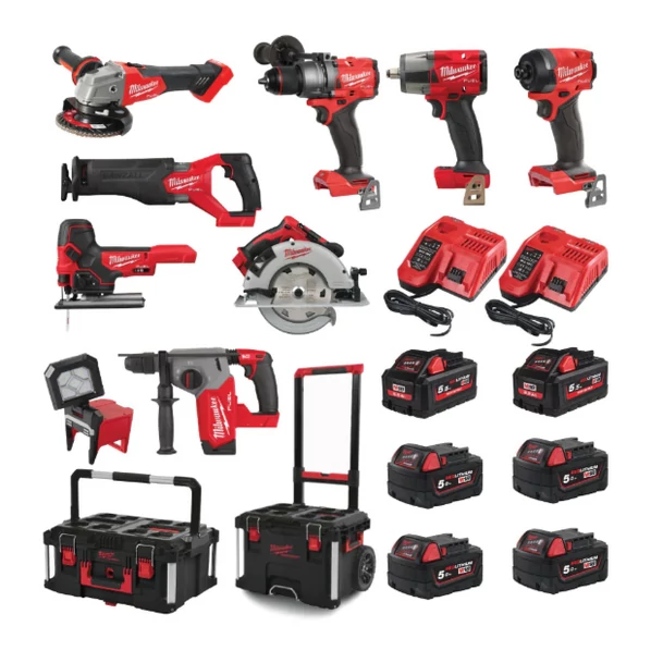 Milwaukee M18 FPP9A-555T akkus erőcsomag PACKOUT tárolókban