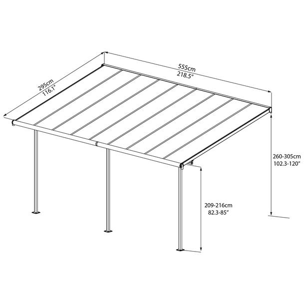 Palram Sierra 5400 alumínium pergola - 3x5,46 antracit