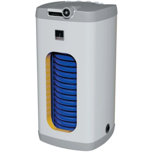 Drazice OKH 125 NTR/HV álló, felső bekötésű, 1 hőcserélős, szögletes indirekt tároló