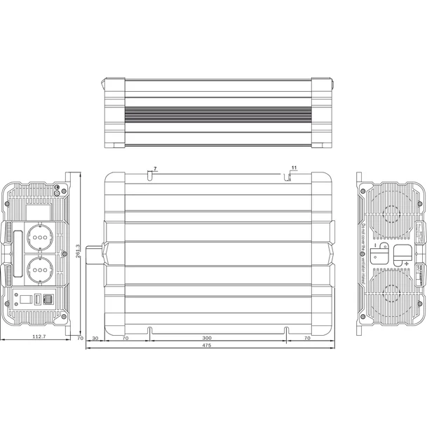 feszültségátalakító inverter 12V-230V 3000/6000W