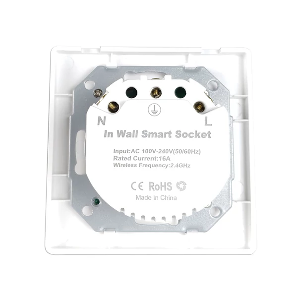 SmartWise S1W WiFi-s okos konnektor aljzat, fehér üveg előlapos kerettel