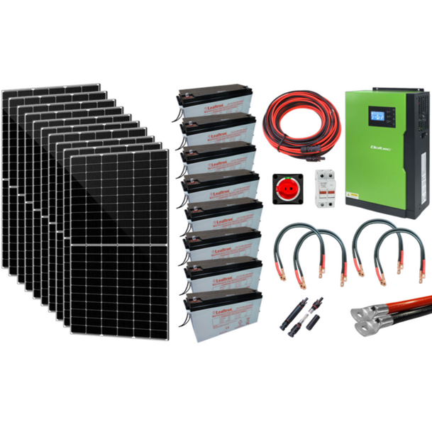 Szigetüzemű napelem rendszer komplett szett 4200W akkumulátor pakk 14,4kWh