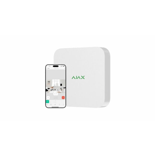 AJAX NVR WH - 16 Csatornás hálózati rögzítő - Fehér +8db Dahua 4 Mpx-es IP kamera