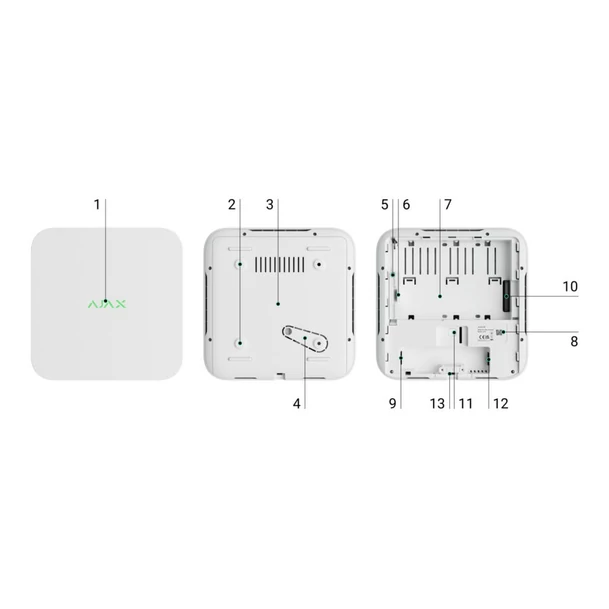 AJAX NVR WH - 16 Csatornás hálózati rögzítő - Fehér +8db Dahua 2Mpx-es IP kamera